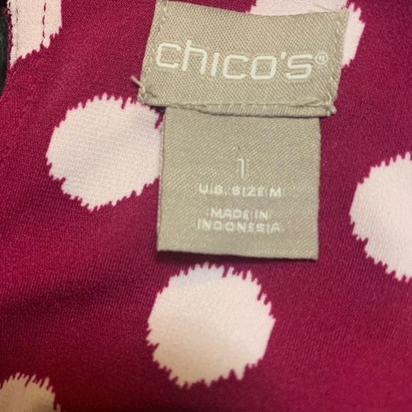 Chico’s pink dotted summer tunic, size 1 (M) - Picture 3 of 6